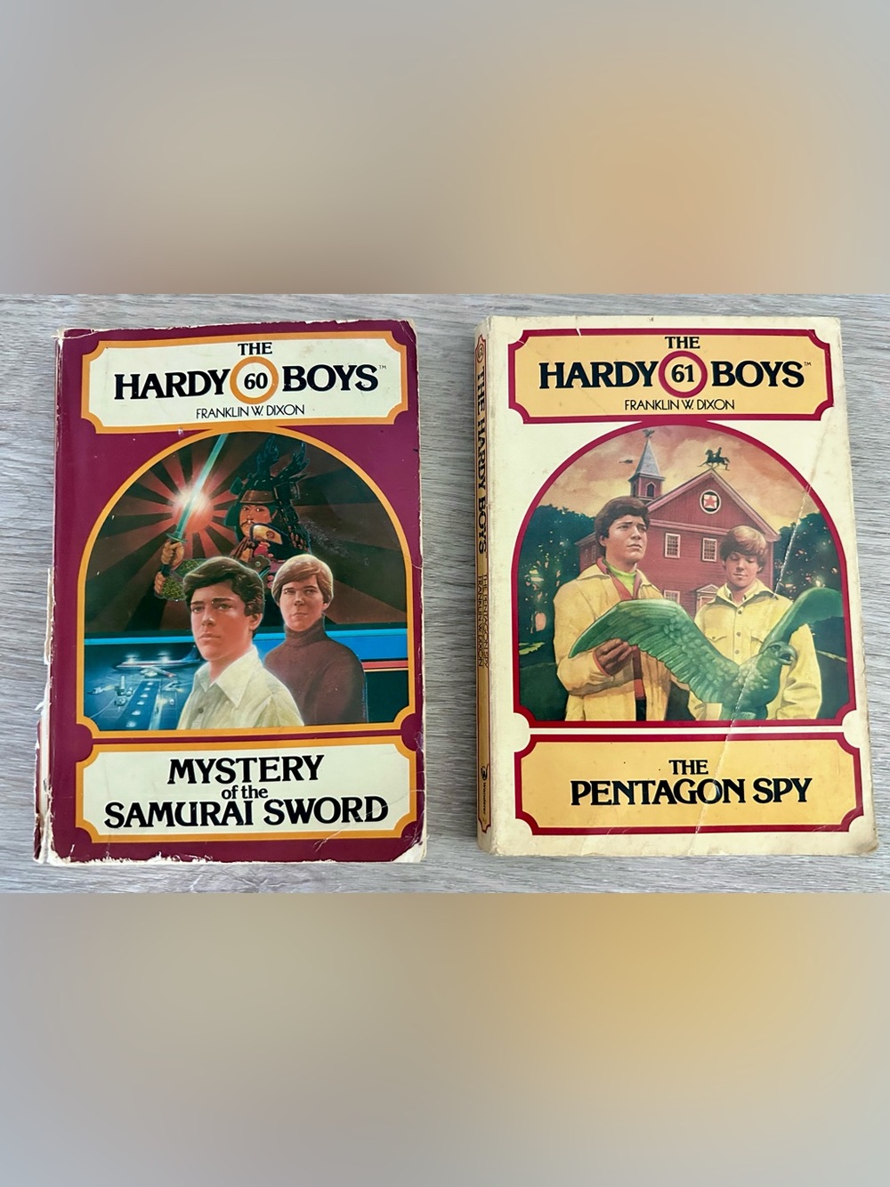 TWO (2) VINTAGE Hardy Boys Books Bundle - 2 classic mystery books, #60 and 61